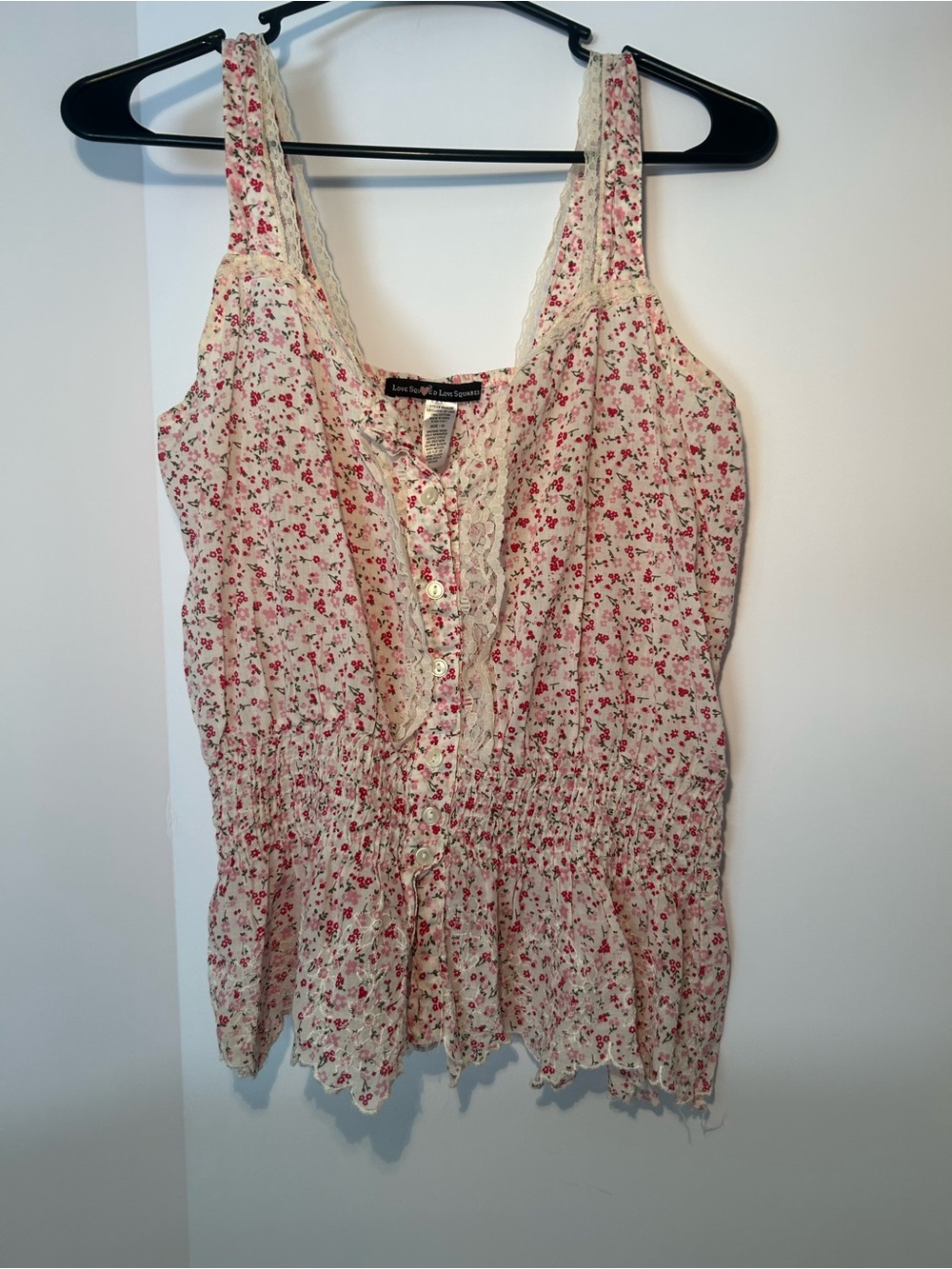 Women’s Love Squared ditsy floral sleeveless tank top size medium